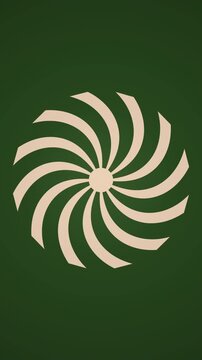 Animated Christmas peppermint candy swirl background green cream festive abstract spiral motion graphic loop