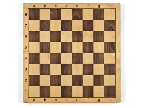 Top view of wooden chess board game with strategy competition checkmate intelligence challenge recreation planning thinking tournament boardgame checkers
