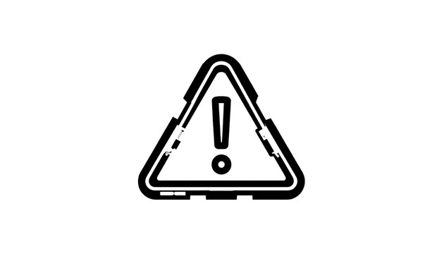 Warning caution sign on white background.