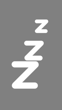 Animated sleep symbol Z, loop motion graphic for night