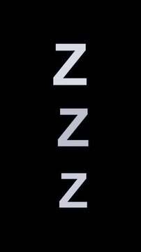 Animated Z sleep symbols loop on transparent background for rest and night