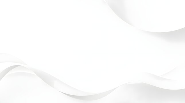 Minimalist white background with soft flowing waves and subtle shadows for corporate or digital presentation backdrops