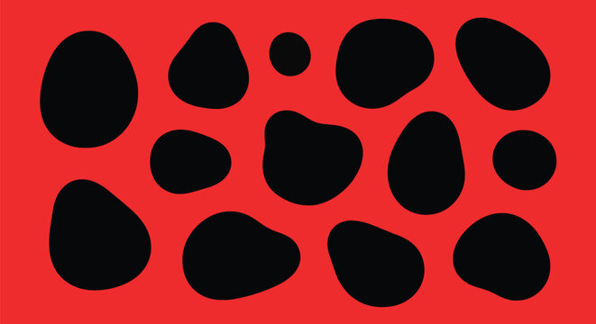 Hexagonal pattern of black paw prints on red background.