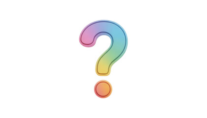 Fototapeta premium Rainbow Gradient Question Mark Transparent Background