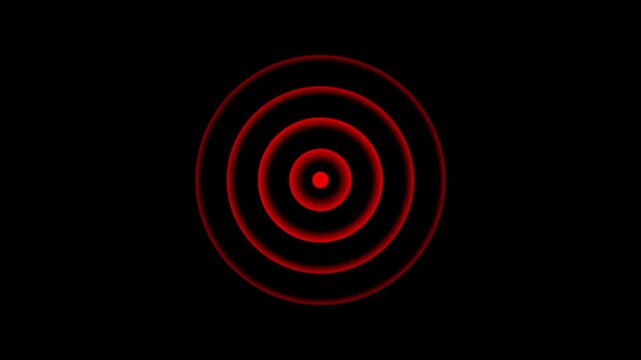 Radio Waves in Circle Form, Radio wave signal and sound wave signal, radar animated. Technology radio waves signal icon animation on black background