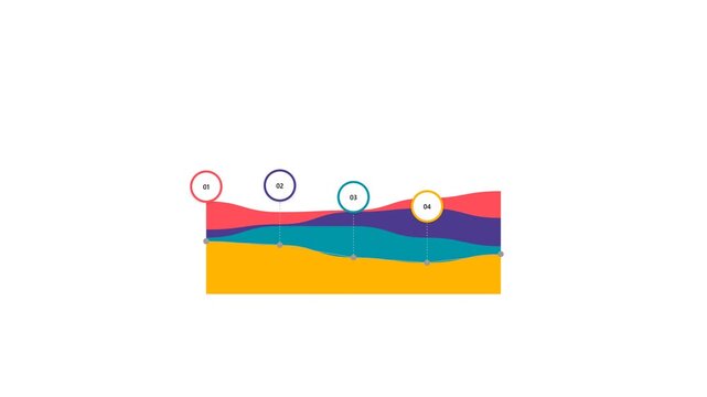 Abstract Wavy Layers with Moving Circles Representing Data Flow and Progress.