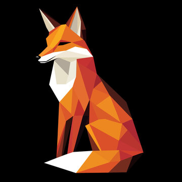 Geometric fox illustration low poly style isolated