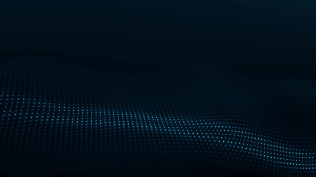 Blue dotted digital surface with soft depth and copy space on a dark background, made for tech, data, network, AI and futuristic business visuals.