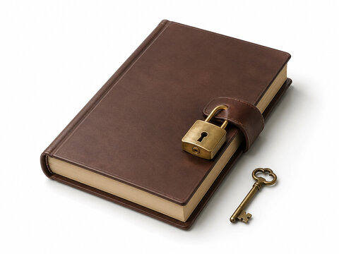 3D locked leather journal with antique key for privacy