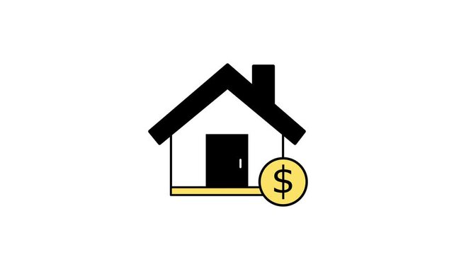 Animated Real Estate Concept Icon in 4K for Property Investment and Smart Housing Design
