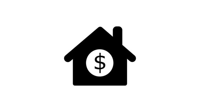 Animated Real Estate Concept Icon in 4K for Property Investment and Smart Housing Design
