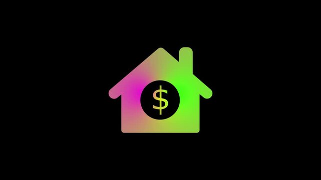 Animated Real Estate Concept Icon in 4K for Property Investment and Smart Housing Design