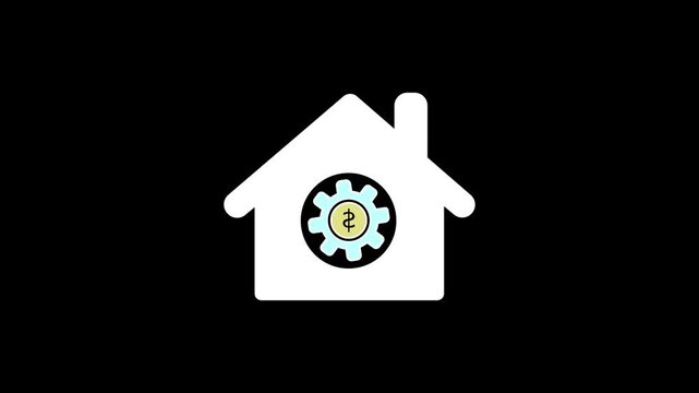 Animated Real Estate Concept Icon in 4K for Property Investment and Smart Housing Design