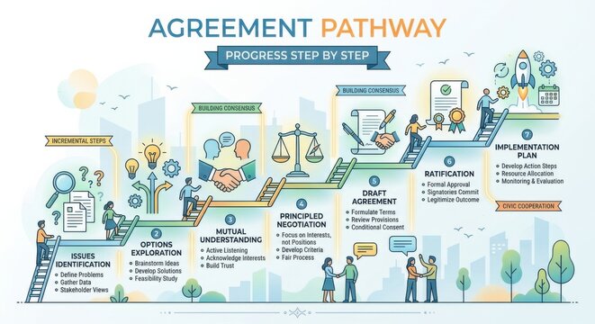 Agreement Pathway: A Step-by-Step Business Negotiation and Consensus Building Process