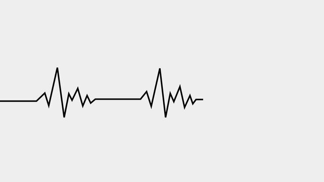 ECG line animation video on white background. Heartbeat electrocardiogram. ECG heartbeat monitor, ECG monitor, heart beating and pumping, healthcare medical animation.
