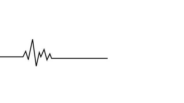 ECG line animation video on white background. Heartbeat electrocardiogram. ECG heartbeat monitor, ECG monitor, heart beating and pumping, healthcare medical animation.