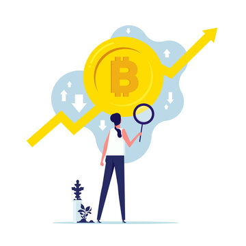 Bitcoin and cryptocurrency investing, crypto trading make profit and earning from Bitcoin price, analysis to trade crypto on big Bitcoin