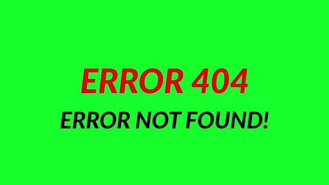 error 404 animation video on transparent background in 4K animation with alpha channel error 404 page not found animation 