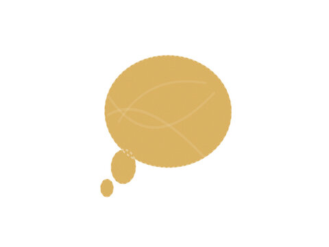 Yellow thought bubble icon with texture