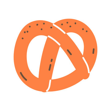 pretzel hand drawn bakery and pastry doodle