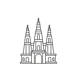 Fototapeta premium Outline of a temple with three spires