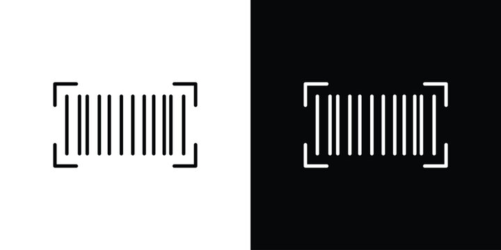 Barcode read icon outline symbol pack