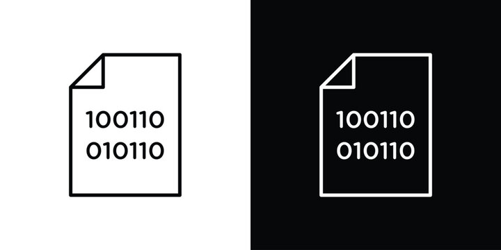 Binary code icon outline symbol pack