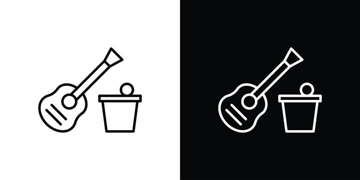 Busking icon outline symbol pack