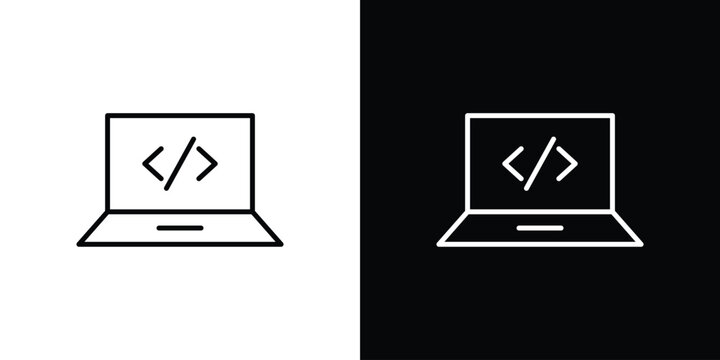 Display code icon outline symbol pack