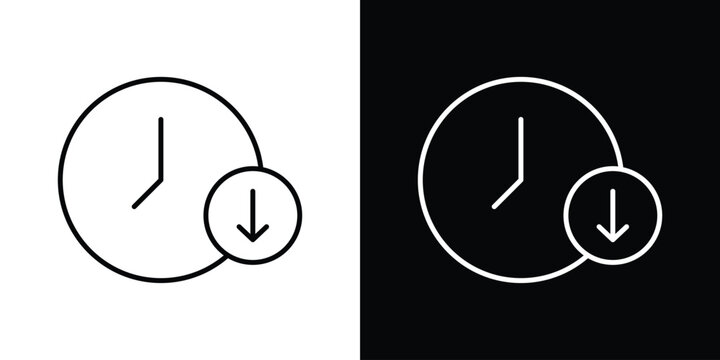 Down time icon outline symbol pack