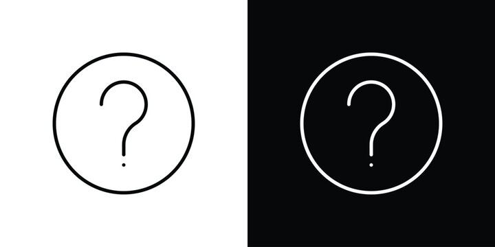 Interrogation icon outline symbol pack