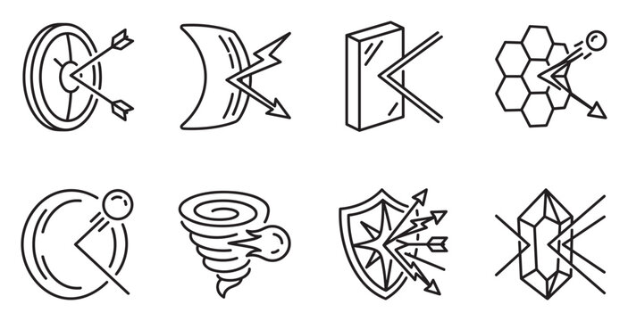 Defense and protection icons showing target shield and elemental resistance.