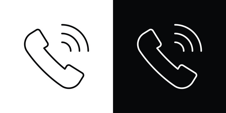 Phone call icon outline symbol pack
