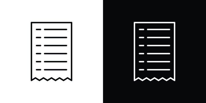 Receipt icon outline symbol pack
