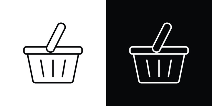 Shopping basket icon outline symbol pack