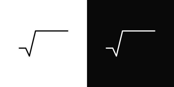 Square root icon outline symbol pack