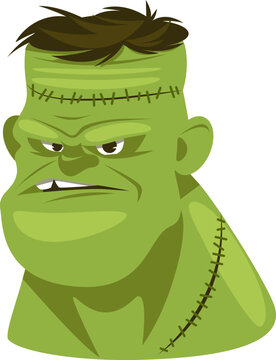 portrait green monster, zombie, orc or goblin