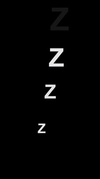 Sleeping zzz animation, sleep symbol, snoring icon, rest, quiet, dream, alpha channel
