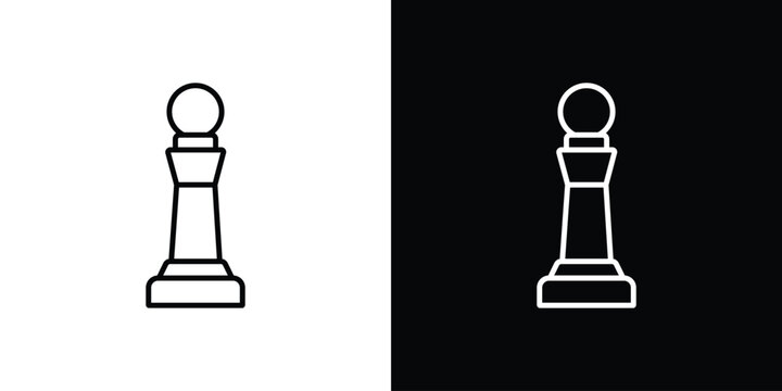 Chess pawn icon vector symbol bundle