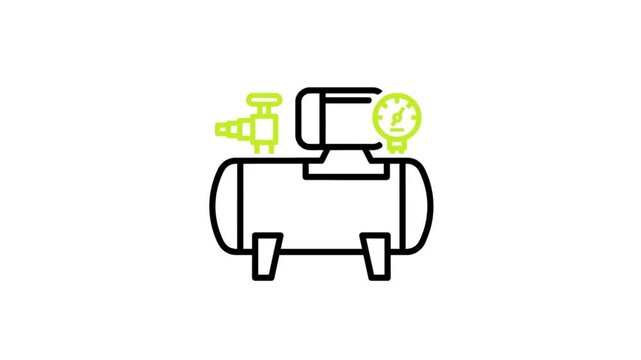 Propane tank attached pressure regulator and gauge for gas system installation demonstration clip.