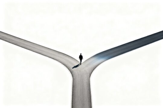 Person at Road Fork: Decision Symbol