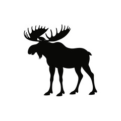 Fototapeta premium Realistic Moose Silhouette Vector