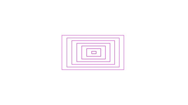 Concentric Rectangles in Vibrant Magenta on a Pure White Background abstract border