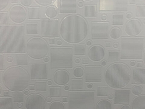 Abstract White Geometric Pattern with Circles and Rectangles