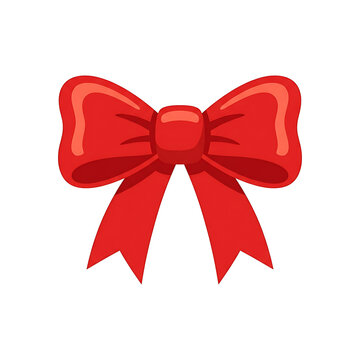 Red ribbon bow illustration isolated on a white background