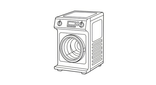 Front view of a washing machine.