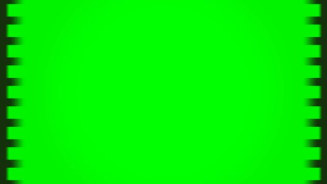 Seamless Repeating Pattern of Vertical Green Film Strip Frames with Sprocket Holes