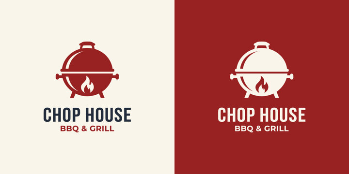 Barbecue vector logo design with a modern, simple, clean, and abstract style. Icon for businesses, restaurants, and personal branding.