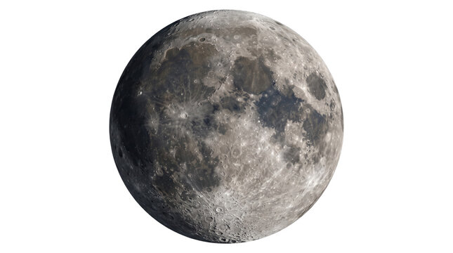 Detailed Lunar Surface Full Moon Disc Closeup.