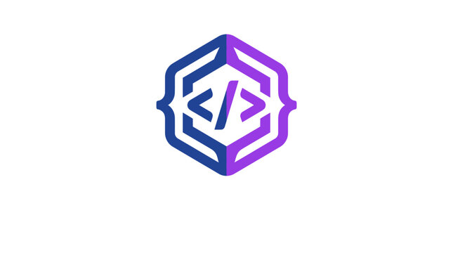 Software Development Coding Hexagon Bracket Logo Icon